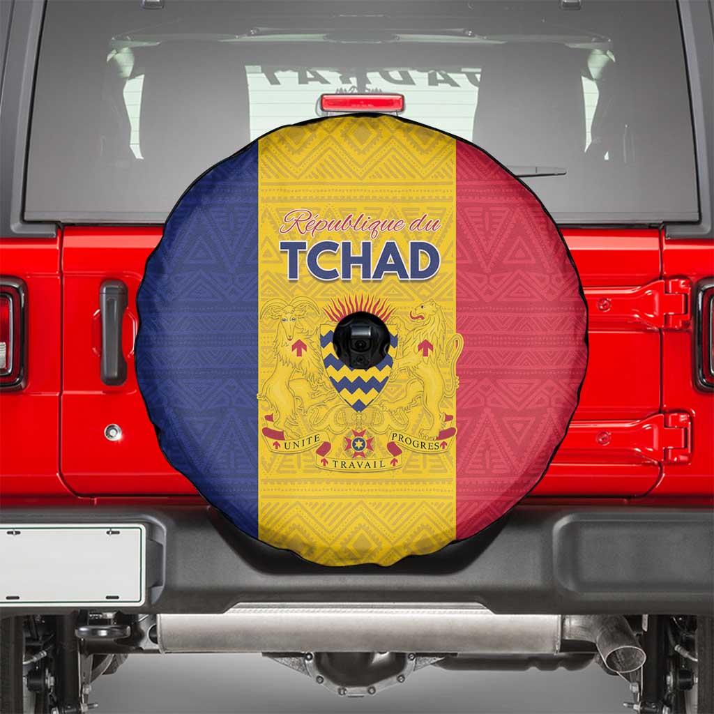 Chad Spare Tire Cover Coat Of Arms - Flag Style - Wonder Print Shop