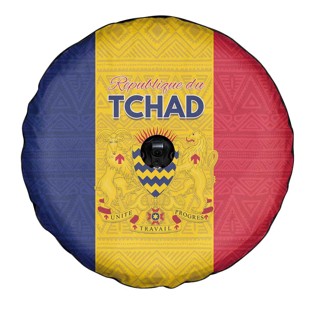 Chad Spare Tire Cover Coat Of Arms - Flag Style - Wonder Print Shop