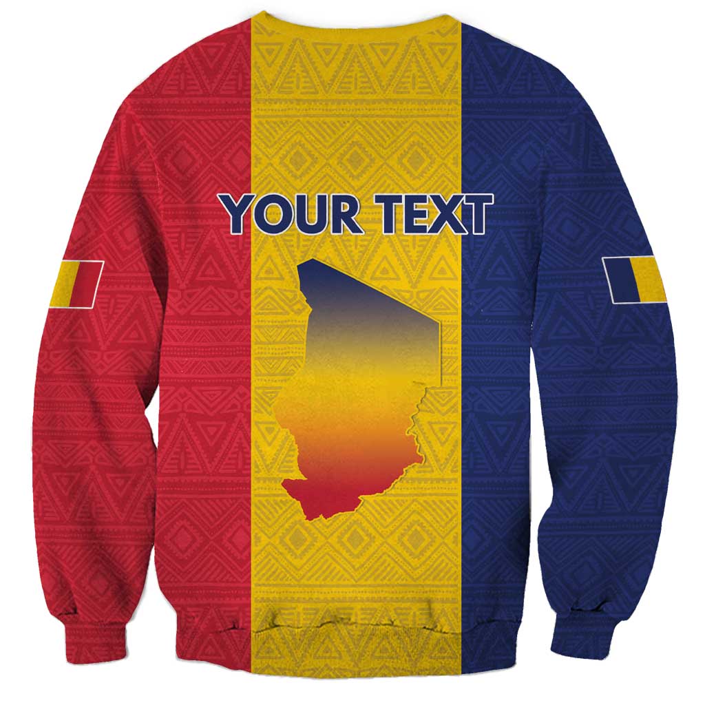 Personalized Chad Sweatshirt Coat Of Arms - Flag Style - Wonder Print Shop