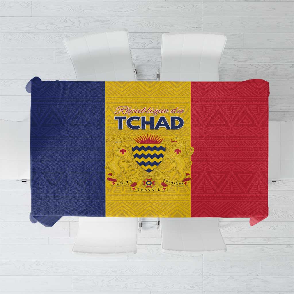 Chad Tablecloth Coat Of Arms - Flag Style - Wonder Print Shop