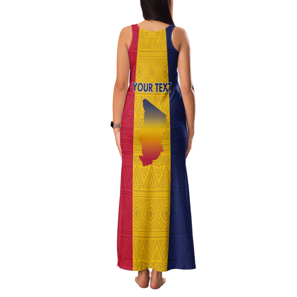 Personalized Chad Tank Maxi Dress Coat Of Arms - Flag Style - Wonder Print Shop