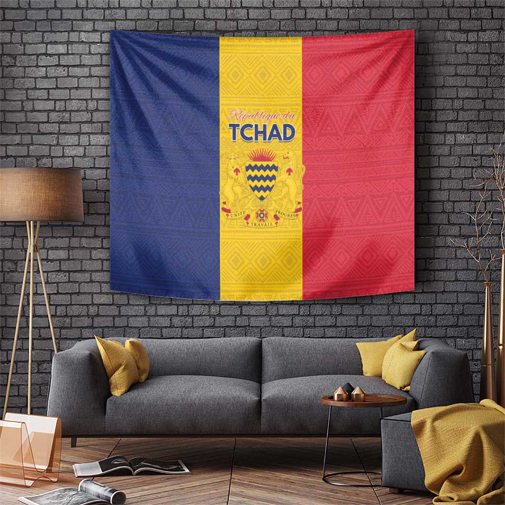 Chad Tapestry Coat Of Arms - Flag Style - Wonder Print Shop