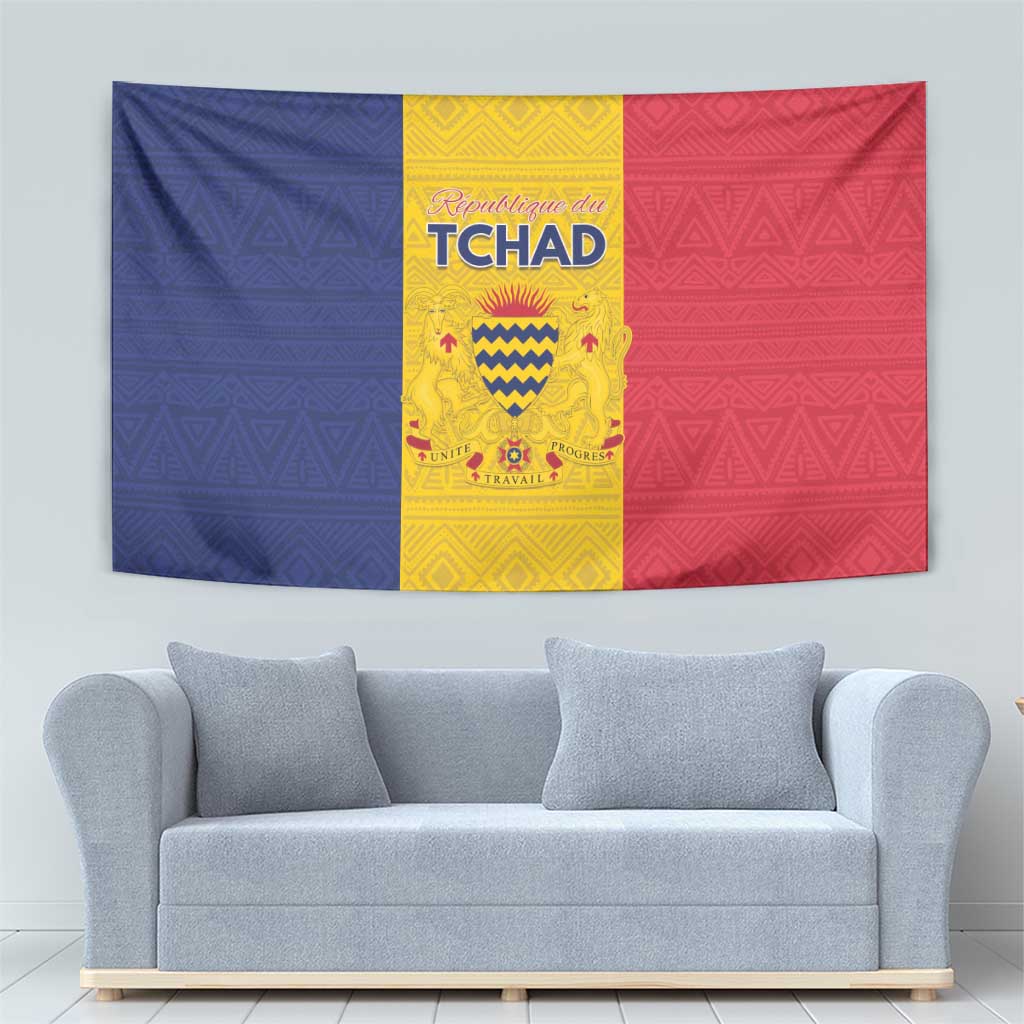 Chad Tapestry Coat Of Arms - Flag Style - Wonder Print Shop