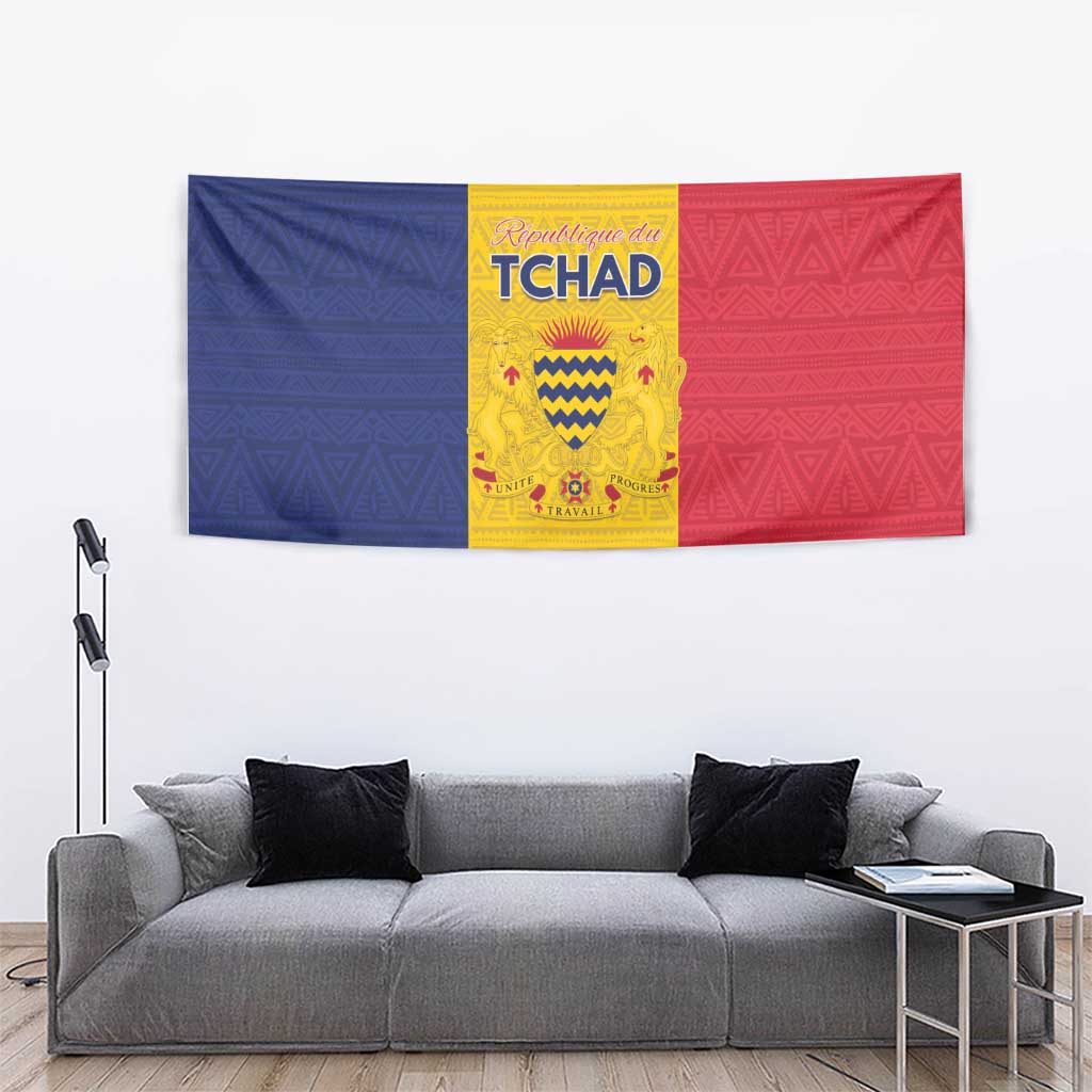 Chad Tapestry Coat Of Arms - Flag Style - Wonder Print Shop