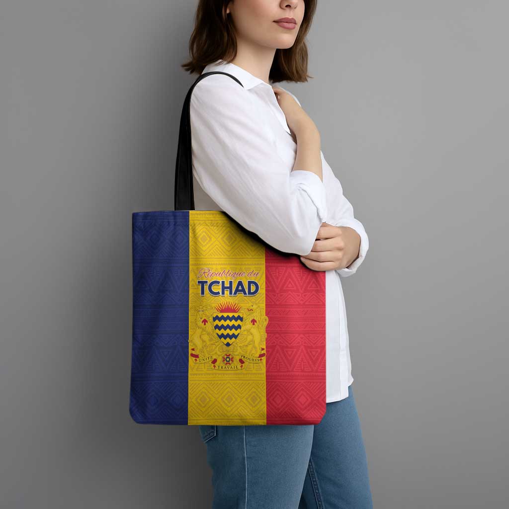 Chad Tote Bag Coat Of Arms - Flag Style - Wonder Print Shop
