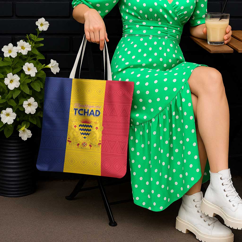 Chad Tote Bag Coat Of Arms - Flag Style - Wonder Print Shop