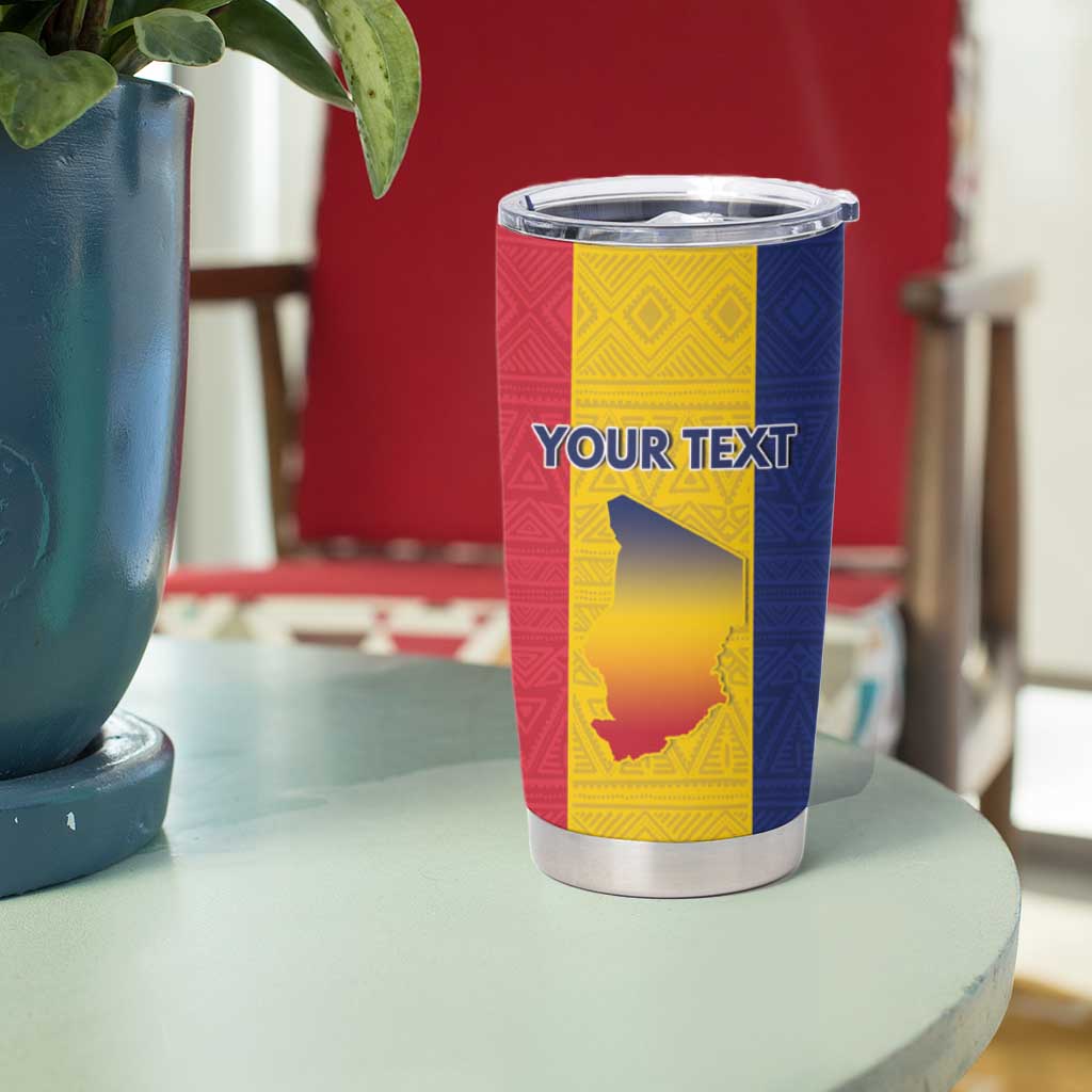 Personalized Chad Tumbler Cup Coat Of Arms - Flag Style - Wonder Print Shop