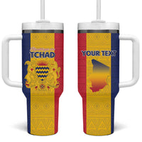Personalized Chad Tumbler With Handle Coat Of Arms - Flag Style - Wonder Print Shop