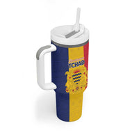 Personalized Chad Tumbler With Handle Coat Of Arms - Flag Style - Wonder Print Shop