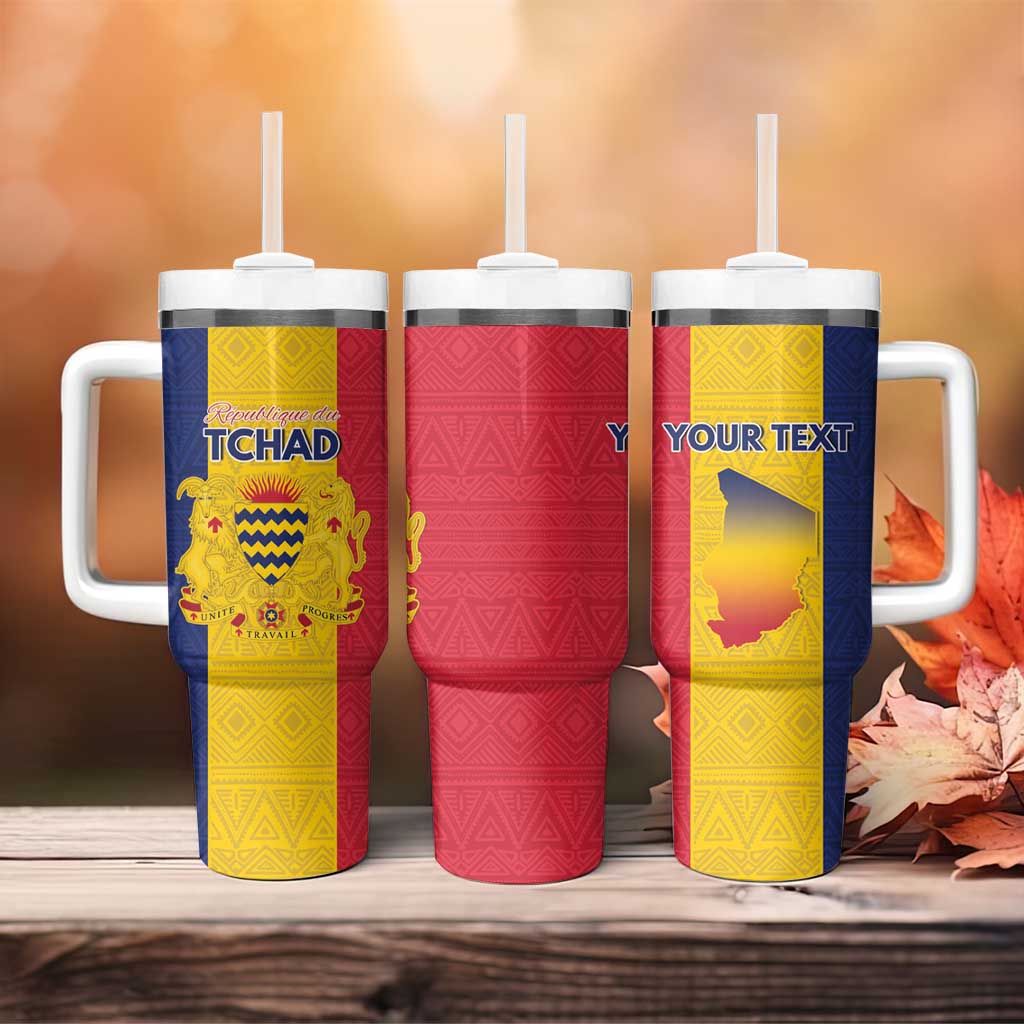 Personalized Chad Tumbler With Handle Coat Of Arms - Flag Style - Wonder Print Shop