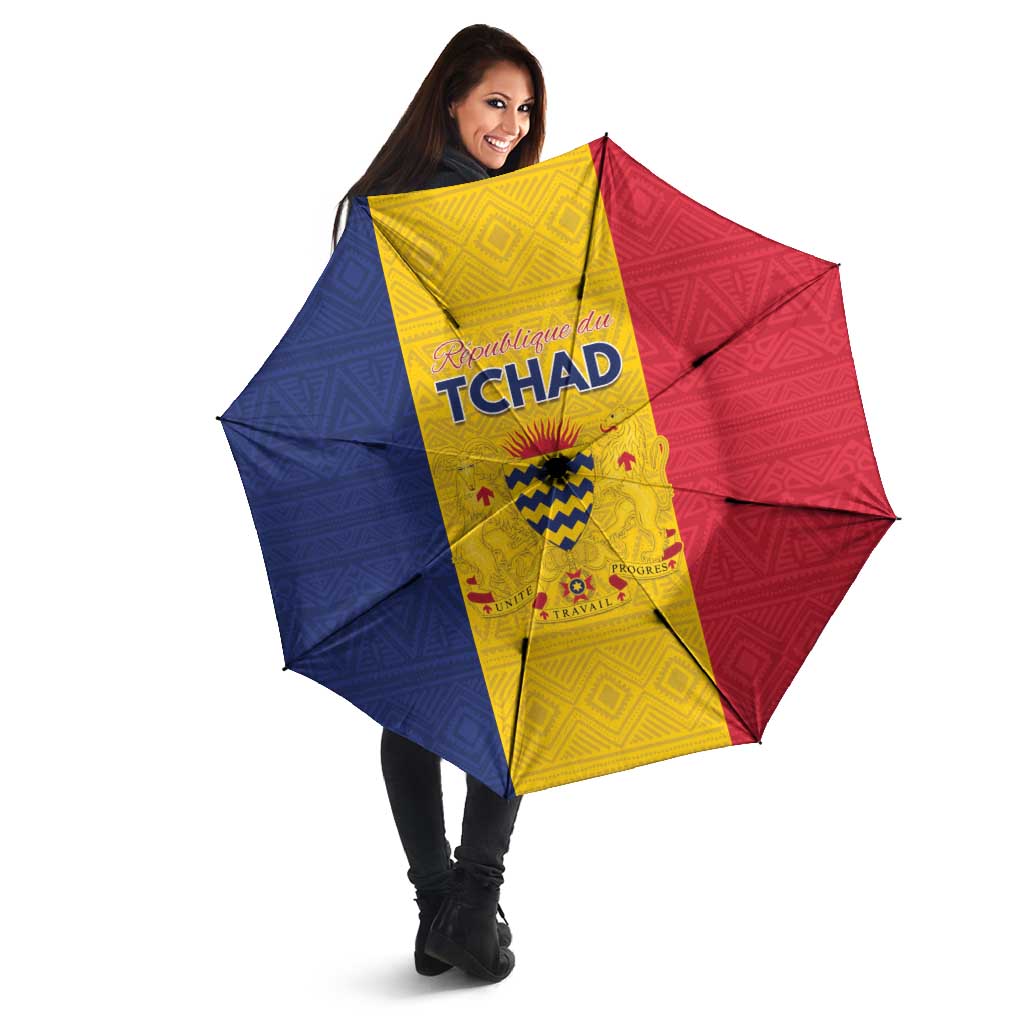 Chad Umbrella Coat Of Arms - Flag Style - Wonder Print Shop