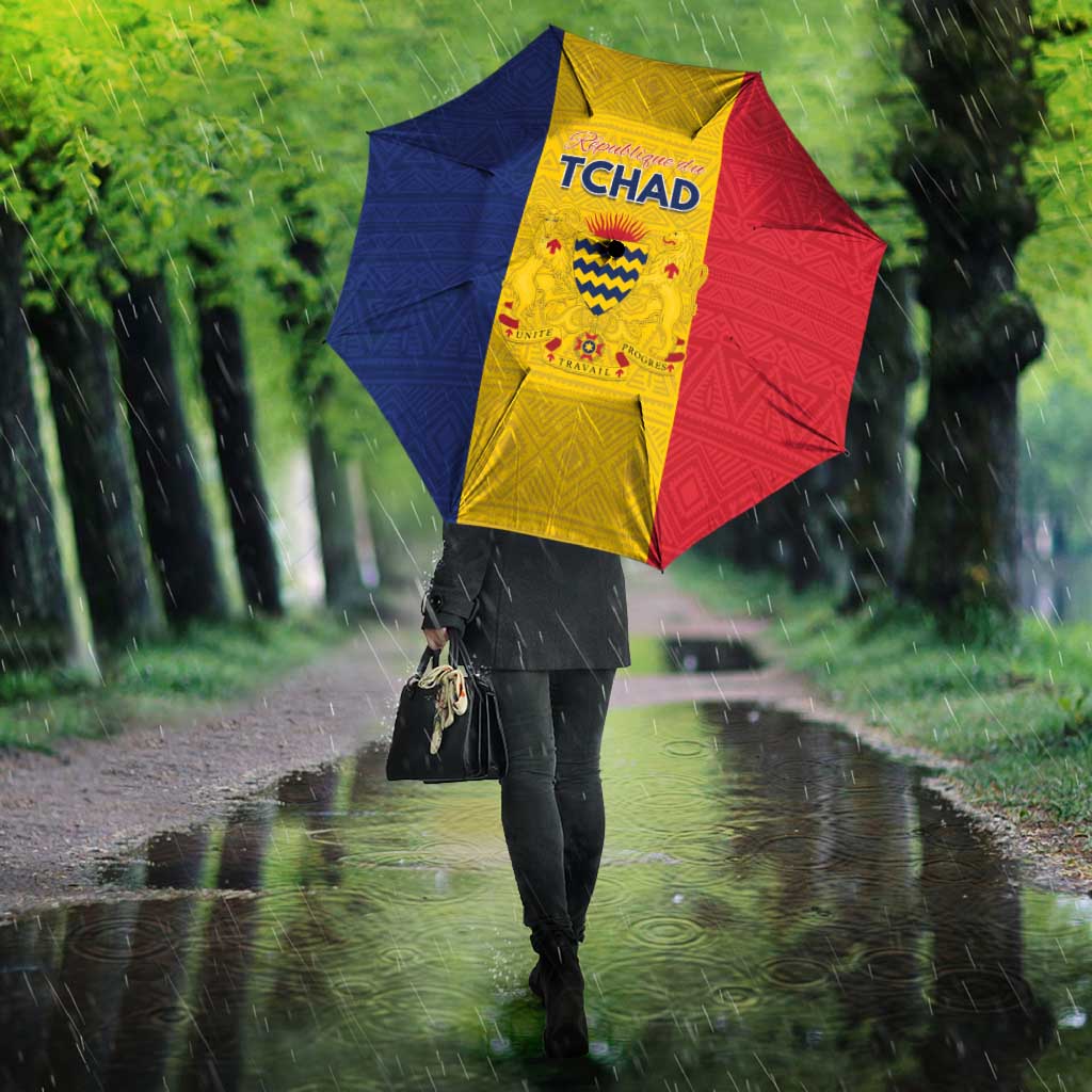 Chad Umbrella Coat Of Arms - Flag Style - Wonder Print Shop
