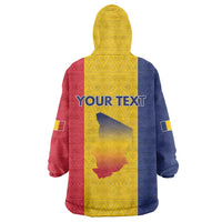 Personalized Chad Wearable Blanket Hoodie Coat Of Arms - Flag Style - Wonder Print Shop