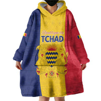 Personalized Chad Wearable Blanket Hoodie Coat Of Arms - Flag Style - Wonder Print Shop