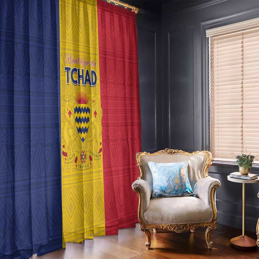 Chad Window Curtain Coat Of Arms - Flag Style - Wonder Print Shop