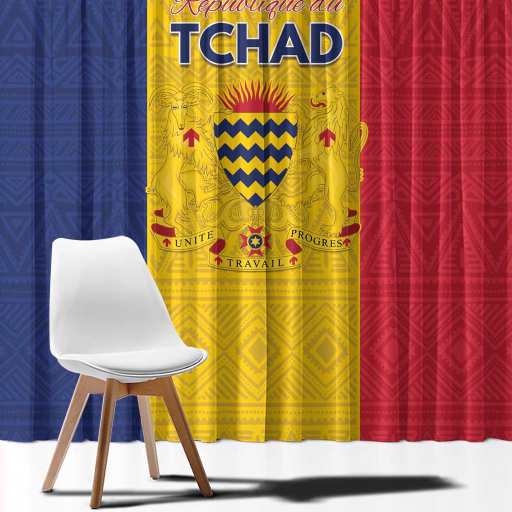 Chad Window Curtain Coat Of Arms - Flag Style - Wonder Print Shop