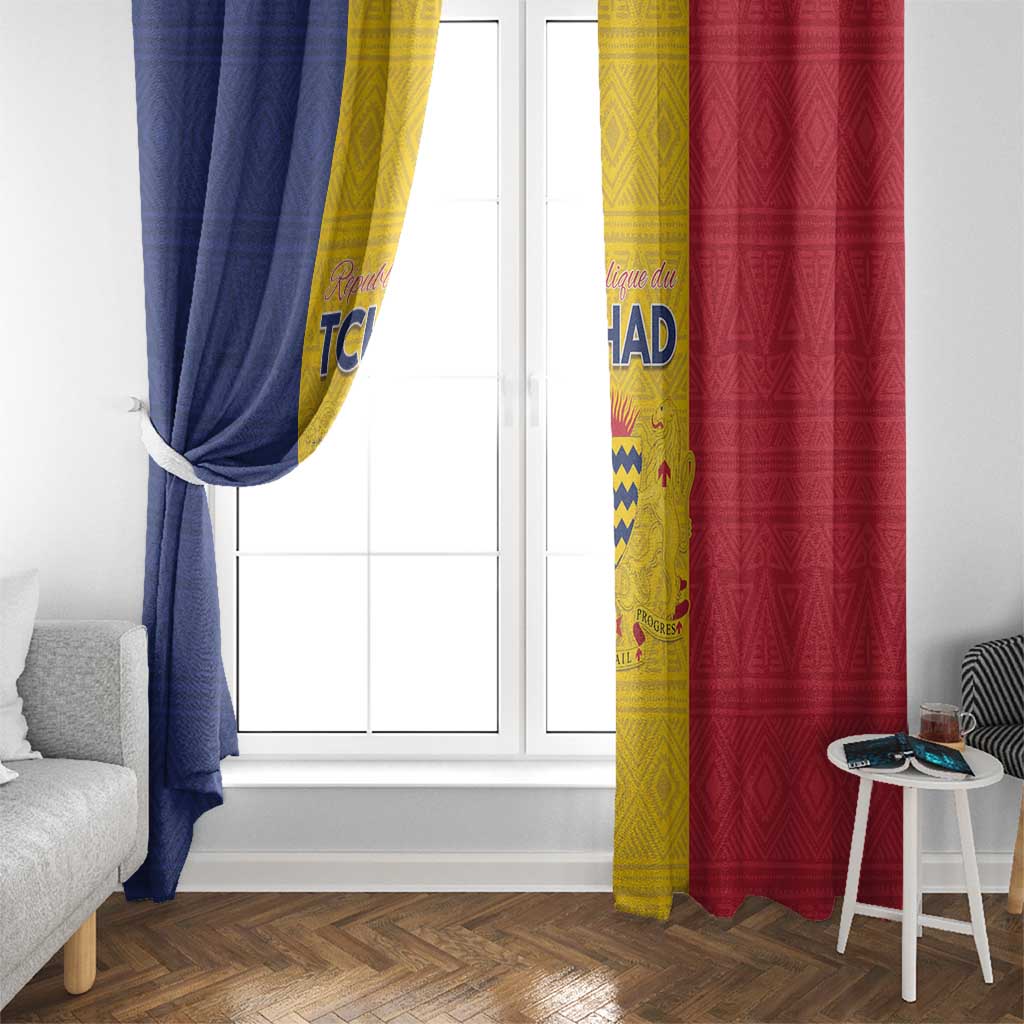 Chad Window Curtain Coat Of Arms - Flag Style - Wonder Print Shop