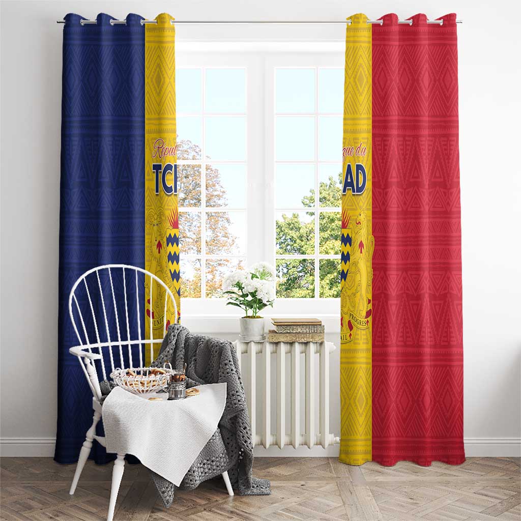 Chad Window Curtain Coat Of Arms - Flag Style - Wonder Print Shop
