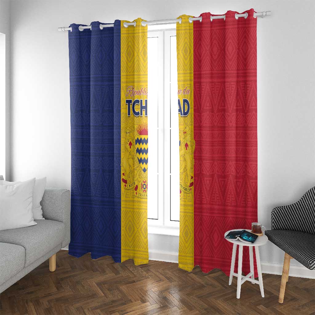 Chad Window Curtain Coat Of Arms - Flag Style - Wonder Print Shop