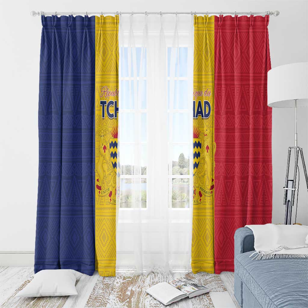 Chad Window Curtain Coat Of Arms - Flag Style - Wonder Print Shop