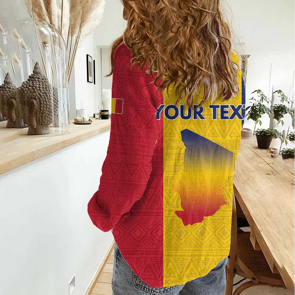 Personalized Chad Women Casual Shirt Coat Of Arms - Flag Style - Wonder Print Shop