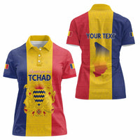 Personalized Chad Women Polo Shirt Coat Of Arms - Flag Style - Wonder Print Shop