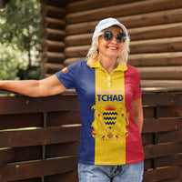 Personalized Chad Women Polo Shirt Coat Of Arms - Flag Style - Wonder Print Shop