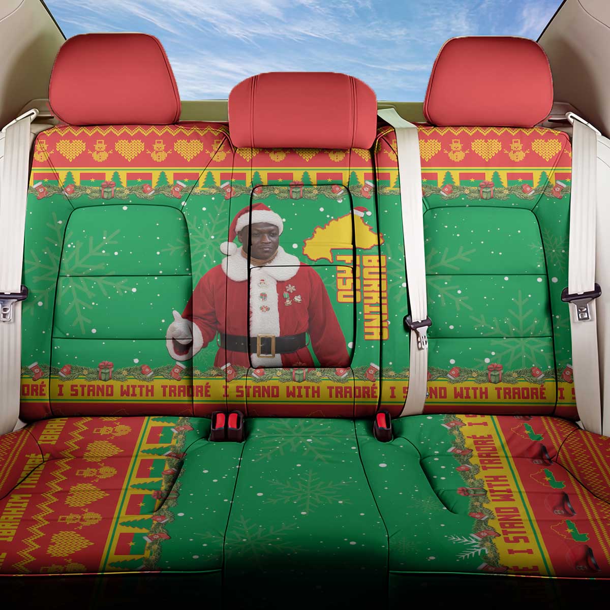 Burkina Faso Christmas Back Car Seat Cover I Stand With Traore - Wonder Print Shop