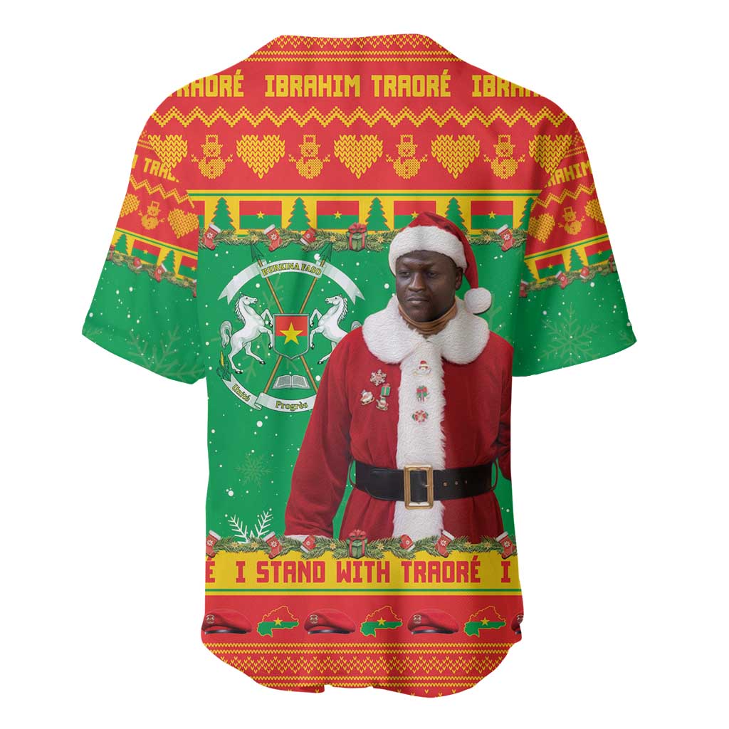 Burkina Faso Christmas Baseball Jersey I Stand With Traore - Wonder Print Shop