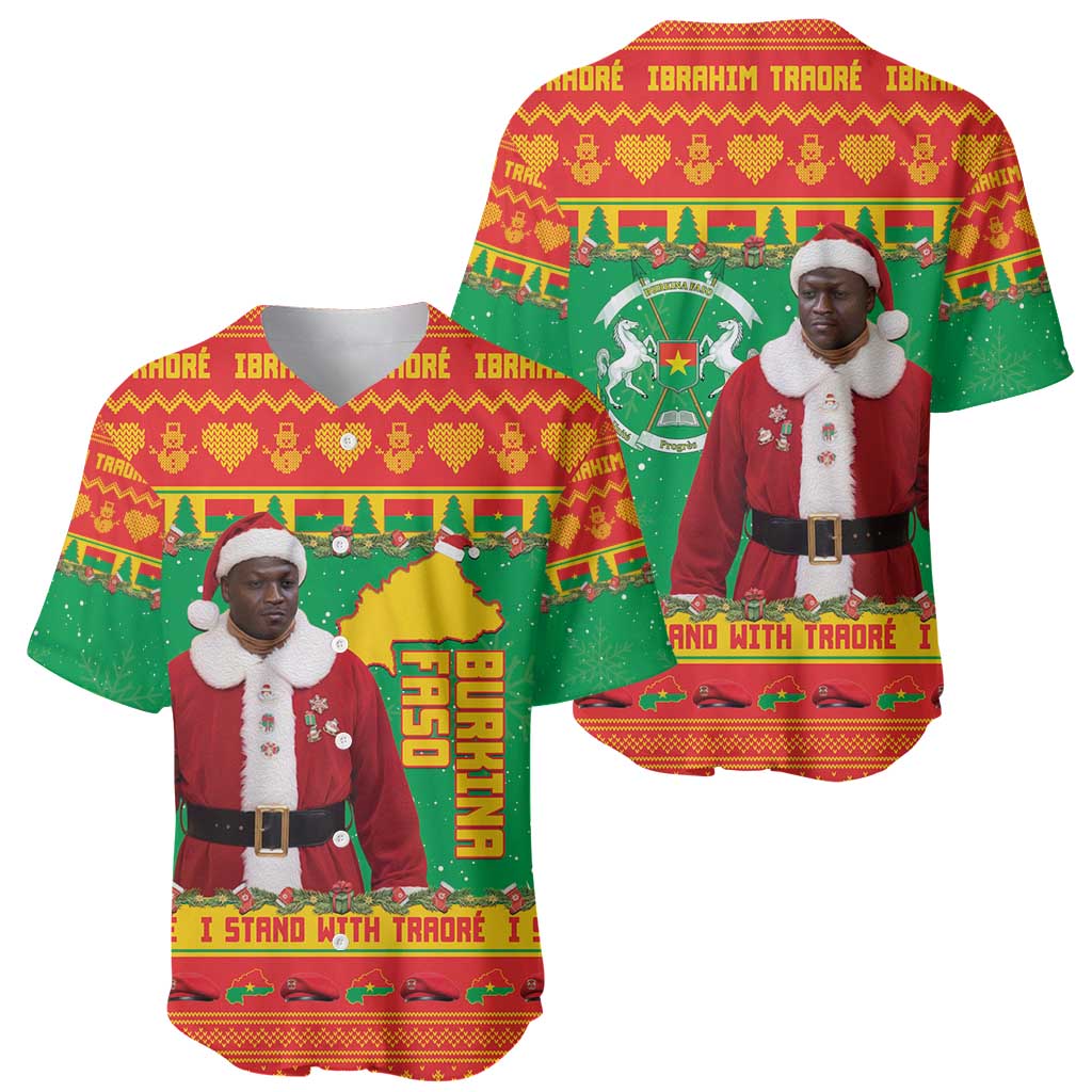 Burkina Faso Christmas Baseball Jersey I Stand With Traore - Wonder Print Shop