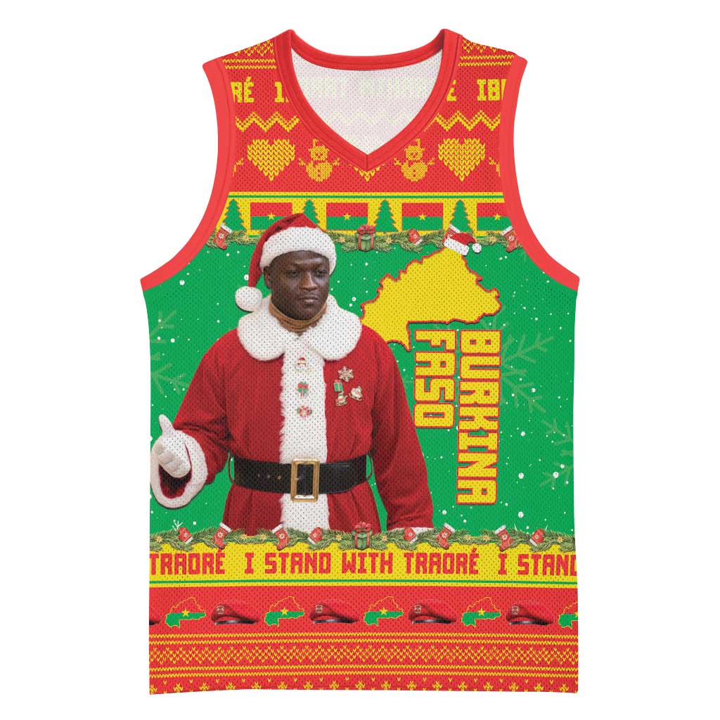 Burkina Faso Christmas Basketball Jersey I Stand With Traore - Wonder Print Shop