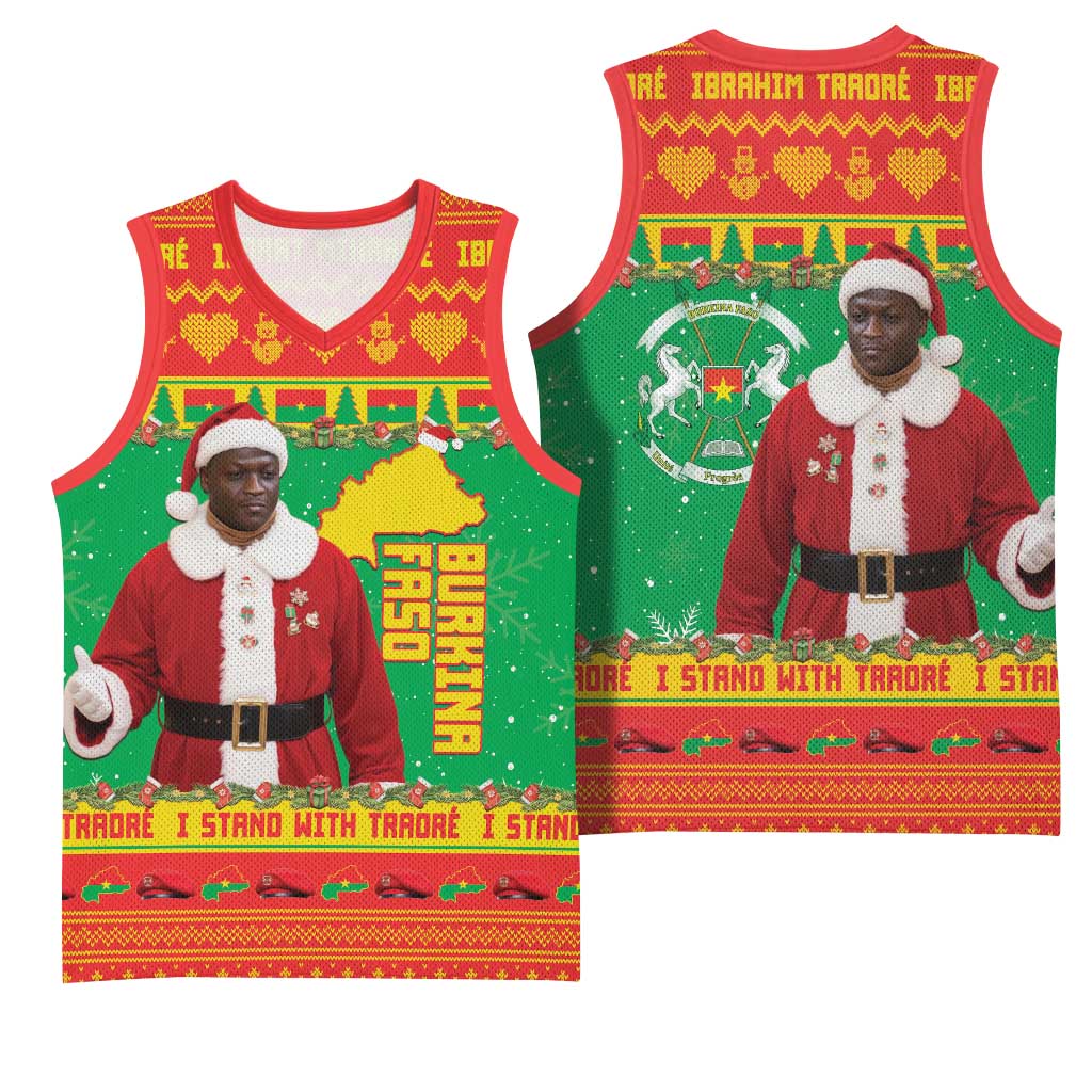 Burkina Faso Christmas Basketball Jersey I Stand With Traore - Wonder Print Shop