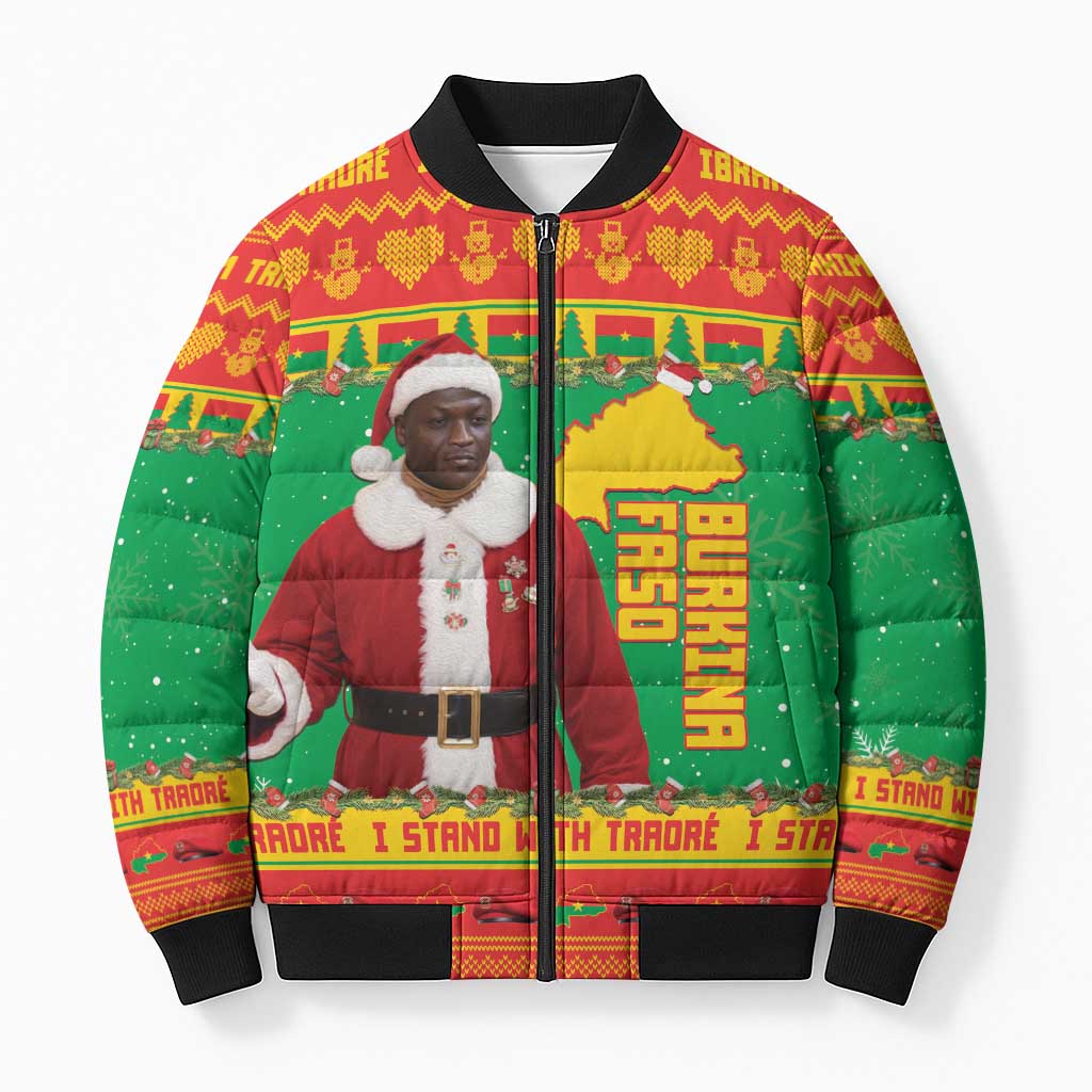 Burkina Faso Christmas Bomber Puffer Jacket I Stand With Traore - Wonder Print Shop