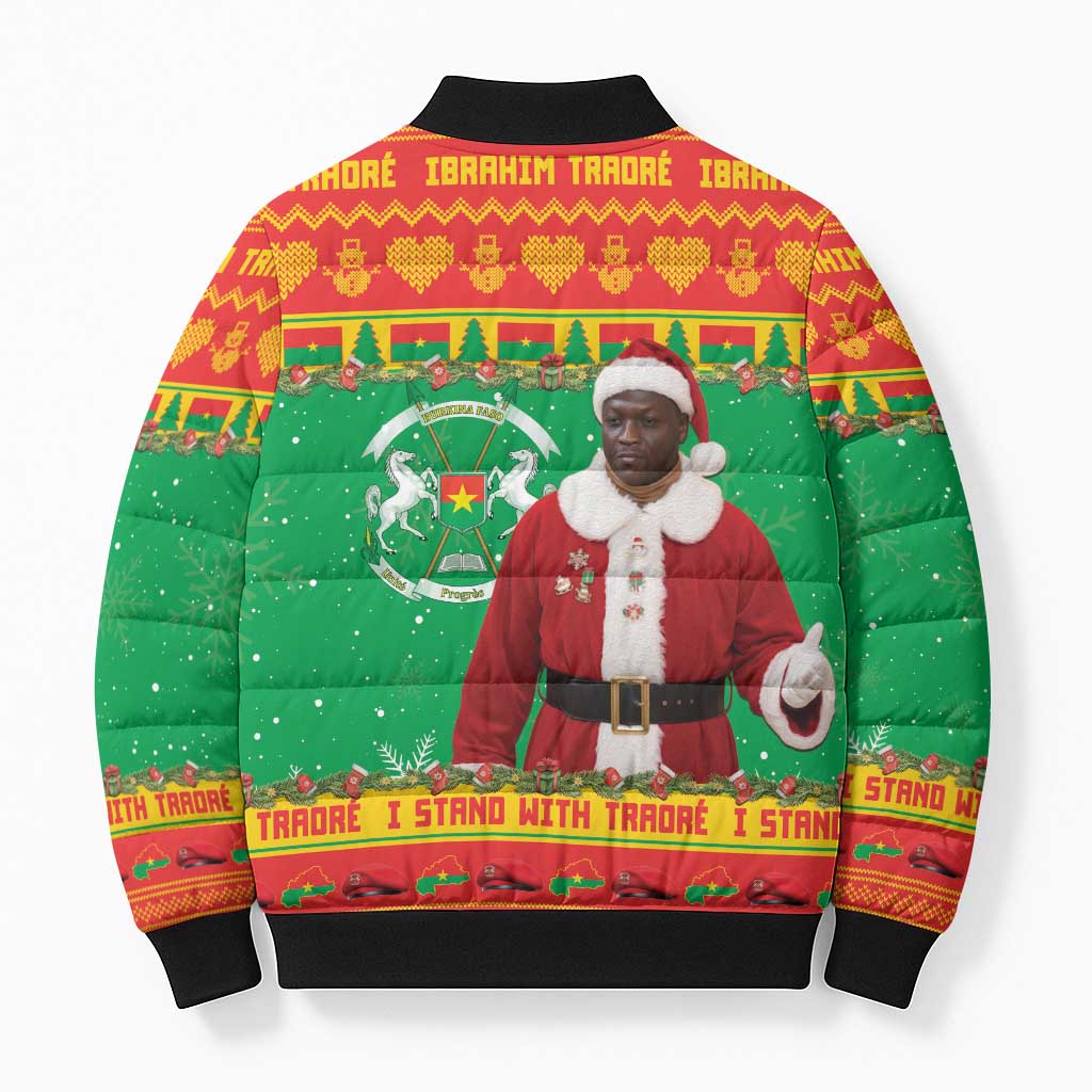 Burkina Faso Christmas Bomber Puffer Jacket I Stand With Traore - Wonder Print Shop