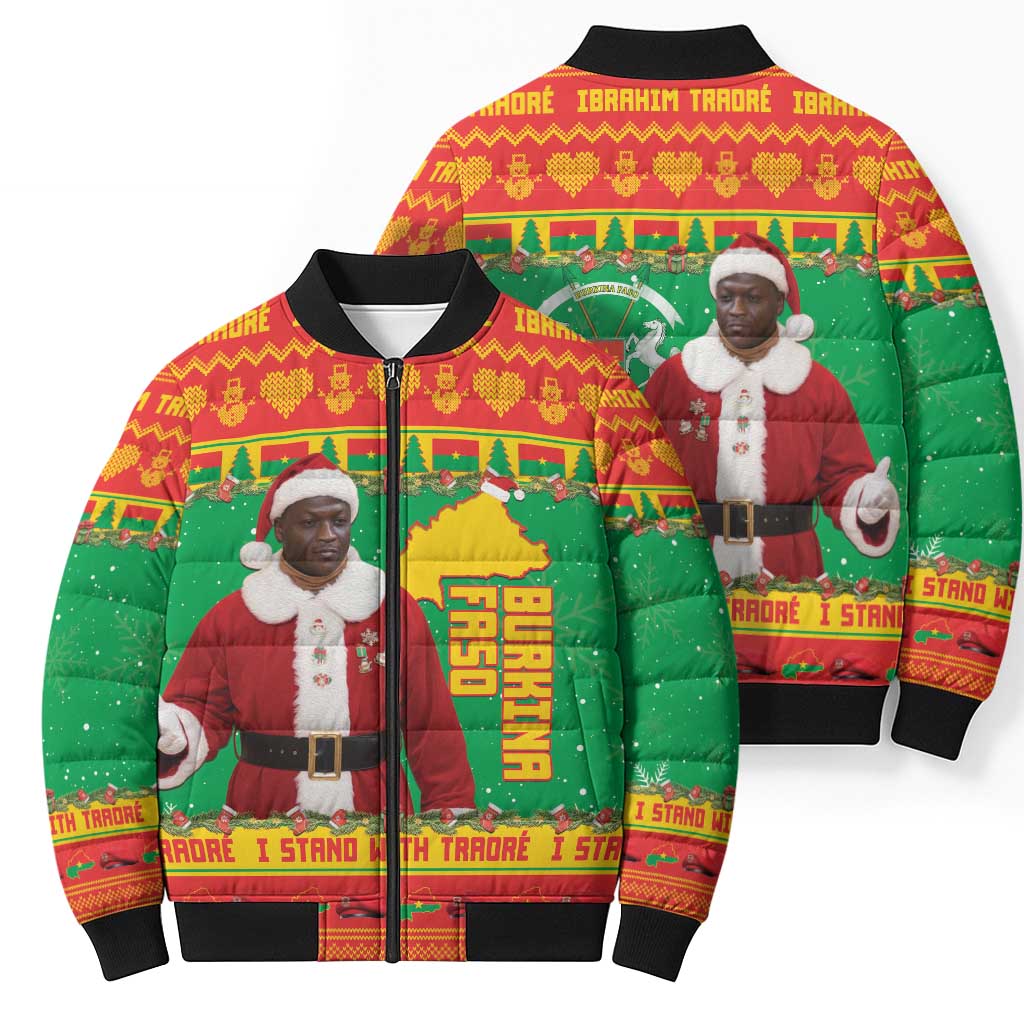 Burkina Faso Christmas Bomber Puffer Jacket I Stand With Traore - Wonder Print Shop