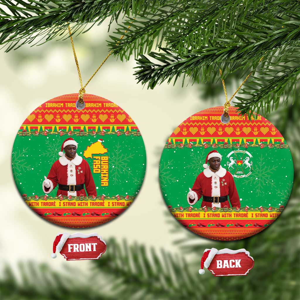 Burkina Faso Christmas Ceramic Ornament I Stand With Traore - Wonder Print Shop