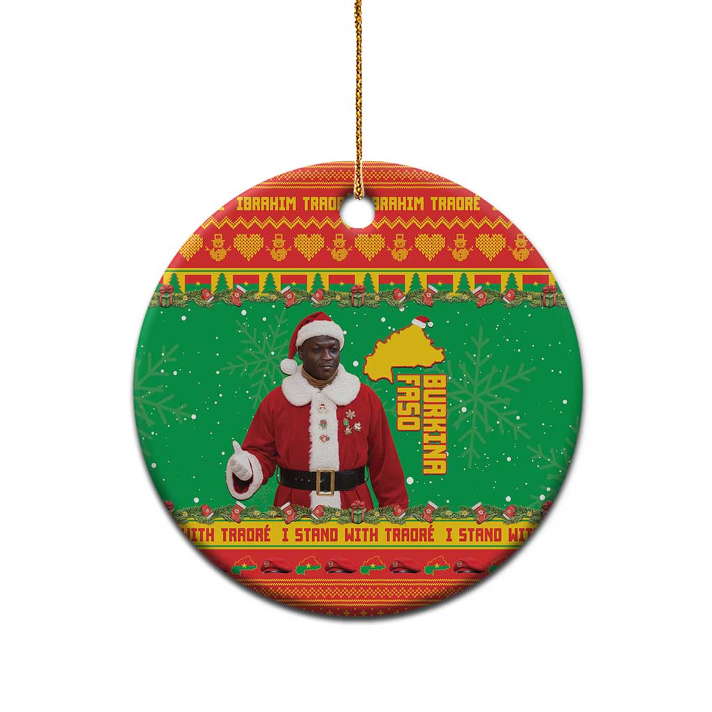 Burkina Faso Christmas Ceramic Ornament I Stand With Traore - Wonder Print Shop
