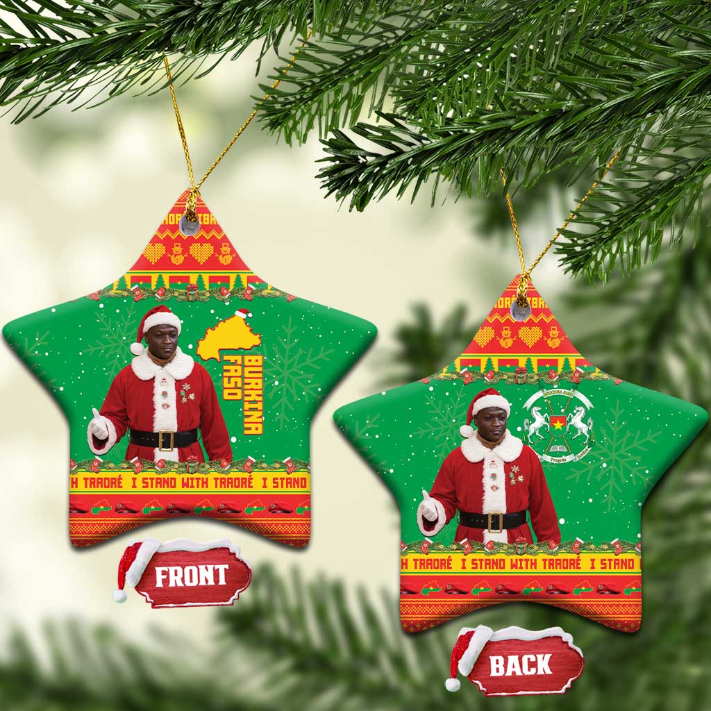 Burkina Faso Christmas Ceramic Ornament I Stand With Traore - Wonder Print Shop
