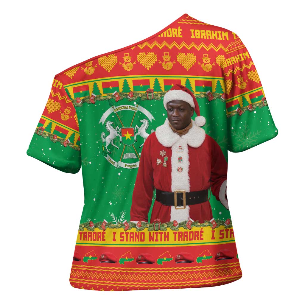 Burkina Faso Christmas Cross Shoulder Shirt I Stand With Traore - Wonder Print Shop