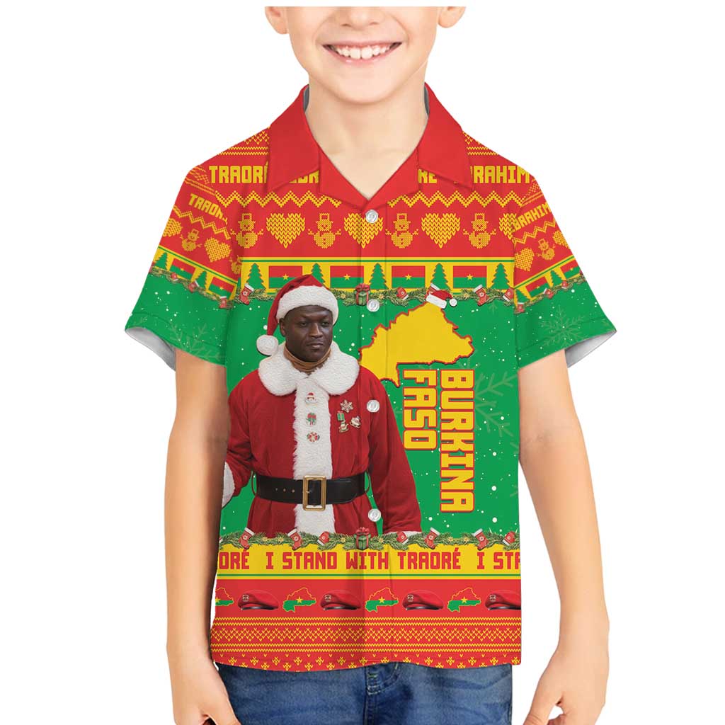 Burkina Faso Christmas Family Matching Mermaid Dress and Hawaiian Shirt I Stand With Traore - Wonder Print Shop