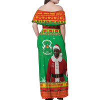 Burkina Faso Christmas Family Matching Off Shoulder Maxi Dress and Hawaiian Shirt I Stand With Traore - Wonder Print Shop
