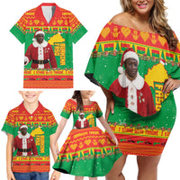 Burkina Faso Christmas Family Matching Off Shoulder Short Dress and Hawaiian Shirt I Stand With Traore - Wonder Print Shop
