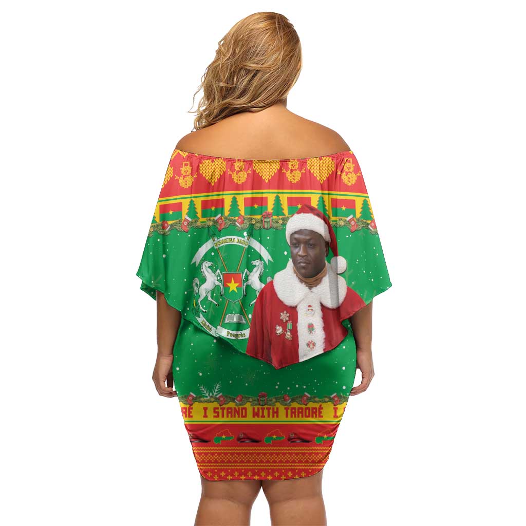 Burkina Faso Christmas Family Matching Off Shoulder Short Dress and Hawaiian Shirt I Stand With Traore - Wonder Print Shop