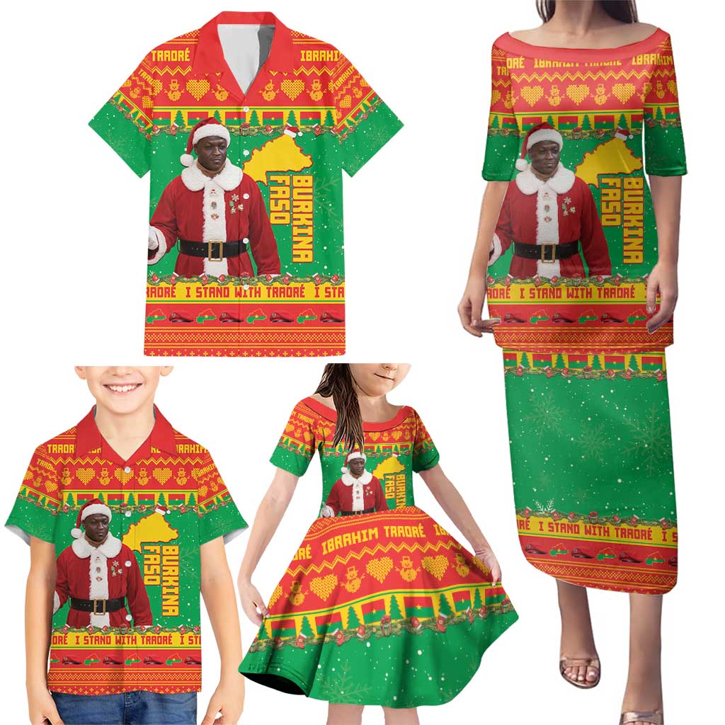 Burkina Faso Christmas Family Matching Puletasi and Hawaiian Shirt I Stand With Traore - Wonder Print Shop