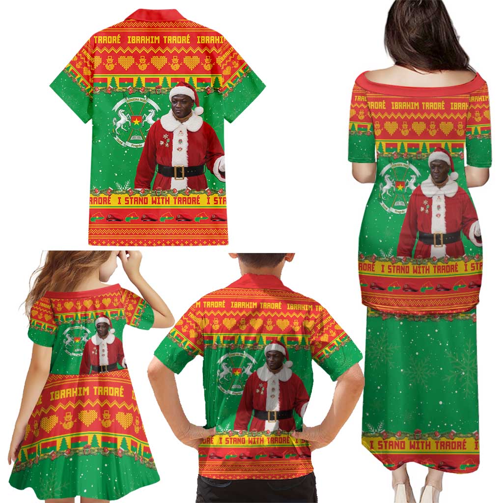 Burkina Faso Christmas Family Matching Puletasi and Hawaiian Shirt I Stand With Traore - Wonder Print Shop