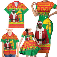 Burkina Faso Christmas Family Matching Short Sleeve Bodycon Dress and Hawaiian Shirt I Stand With Traore - Wonder Print Shop