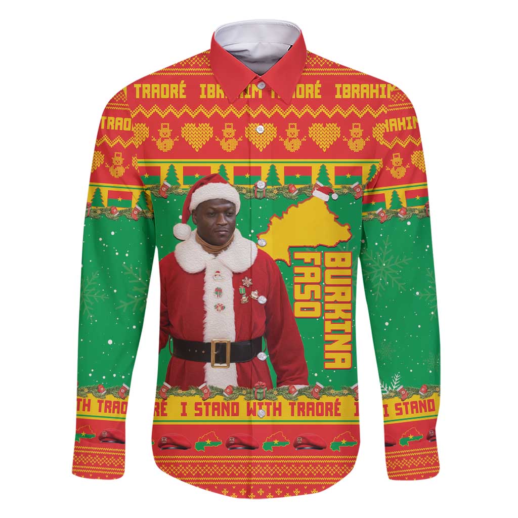 Burkina Faso Christmas Family Matching Short Sleeve Bodycon Dress and Hawaiian Shirt I Stand With Traore - Wonder Print Shop