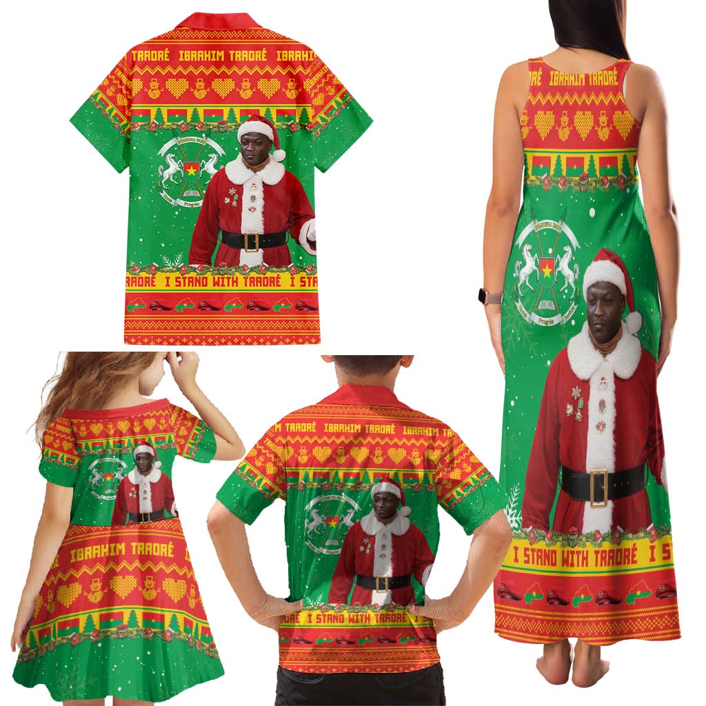 Burkina Faso Christmas Family Matching Tank Maxi Dress and Hawaiian Shirt I Stand With Traore - Wonder Print Shop
