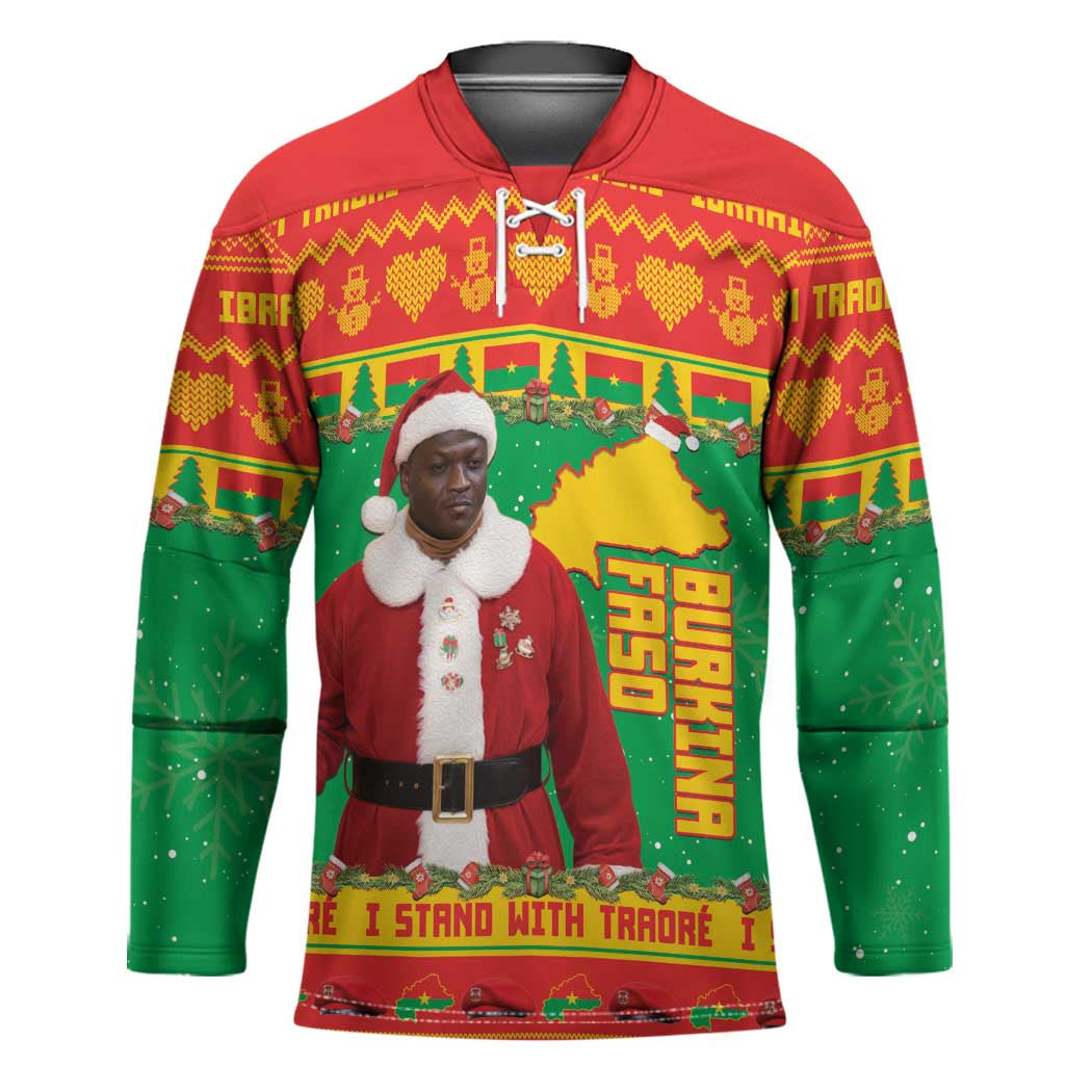 Burkina Faso Christmas Hockey Jersey I Stand With Traore - Wonder Print Shop