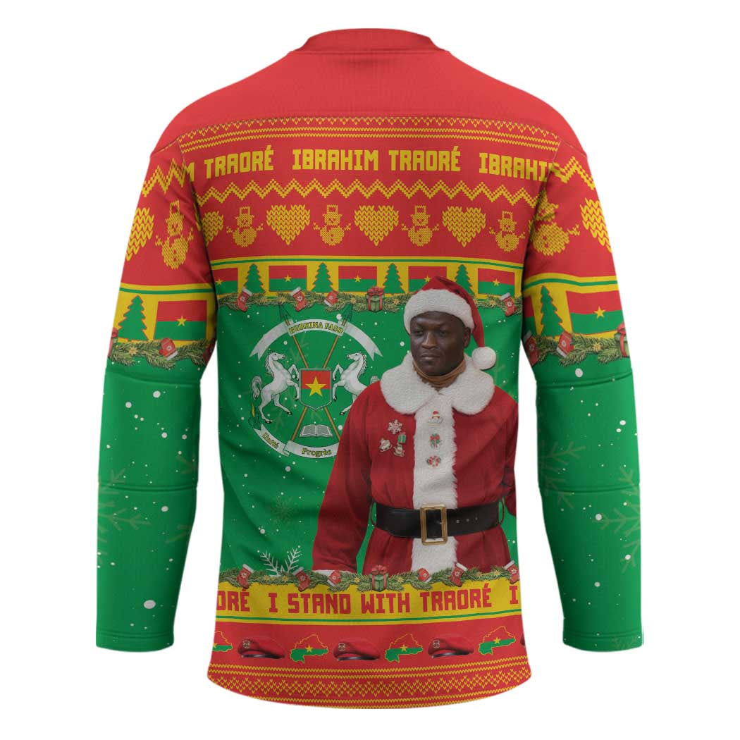 Burkina Faso Christmas Hockey Jersey I Stand With Traore - Wonder Print Shop